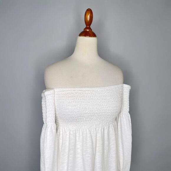 Lilly Pulitzer Trina Beach Mini Dress Smocked White Off Shoulder Size XXS - Picture 9 of 12
